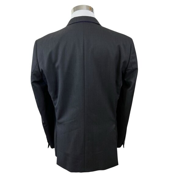 TED BAKER Endurance Jarret Black Plaid 2-Button Wool Blazer Coat Jacket  42R - Picture 3 of 10